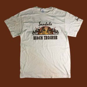 Sandals Antigua Beach Trooper White T-shirt Size M